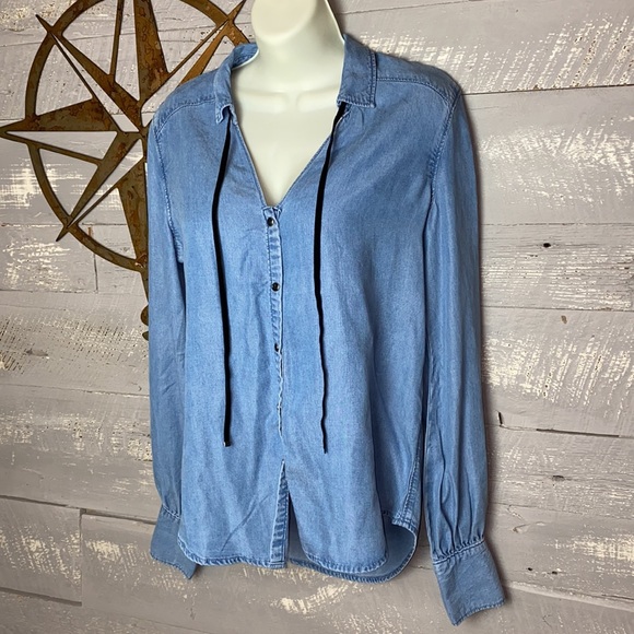 Paige denim collared snap down top - Picture 7 of 12